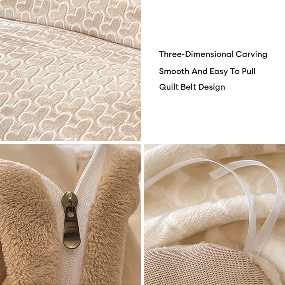 Luxuriöses Doppelseitiges Warmes Bettlakenset aus Milchsamt