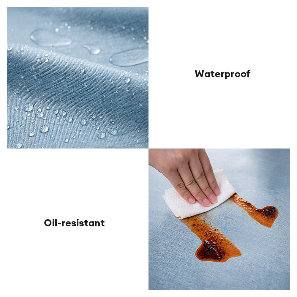 Minimalistische Leinen wasserdichte und ölresistente pflegeleichte runde Tischdecke