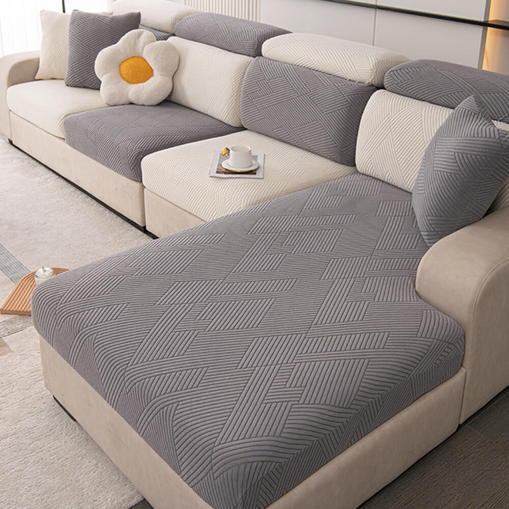 Moderner geometrischer Stretch-Vollbezug Magic Sofabezug