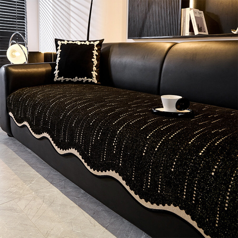 Modischer Chenille Anti-Kratzer Elegante Wellenförmige Couchabdeckung