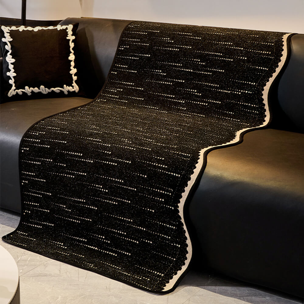 Modischer Chenille Anti-Kratzer Elegante Wellenförmige Couchabdeckung