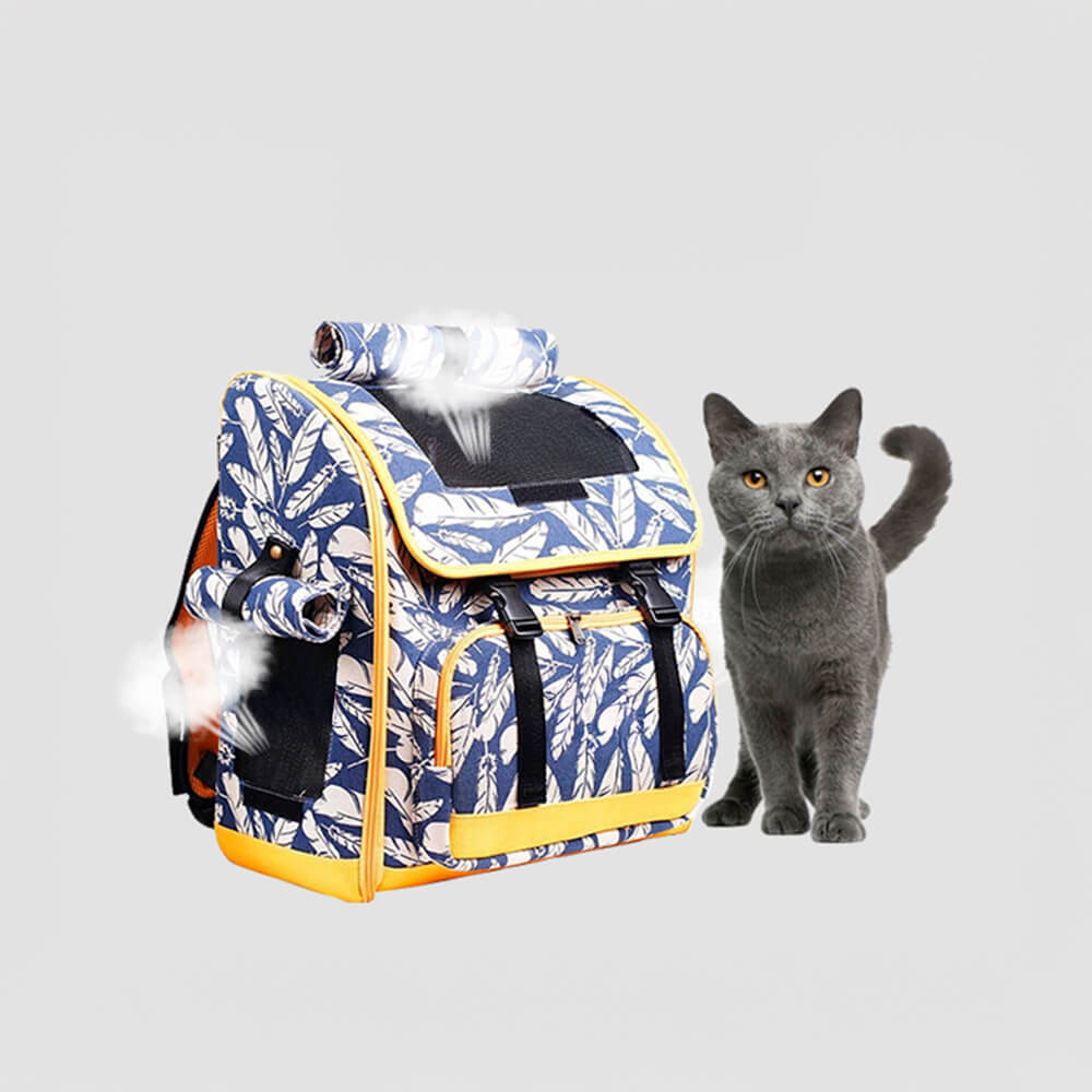 Trendiger Hawaiianischer Druck Tragbarer und Bequemer Haustier Reise Katzenrucksack