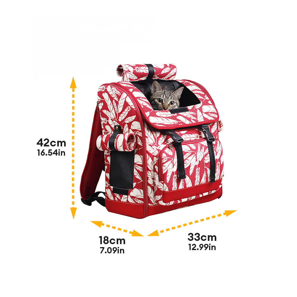 Trendiger Hawaiianischer Druck Tragbarer und Bequemer Haustier Reise Katzenrucksack