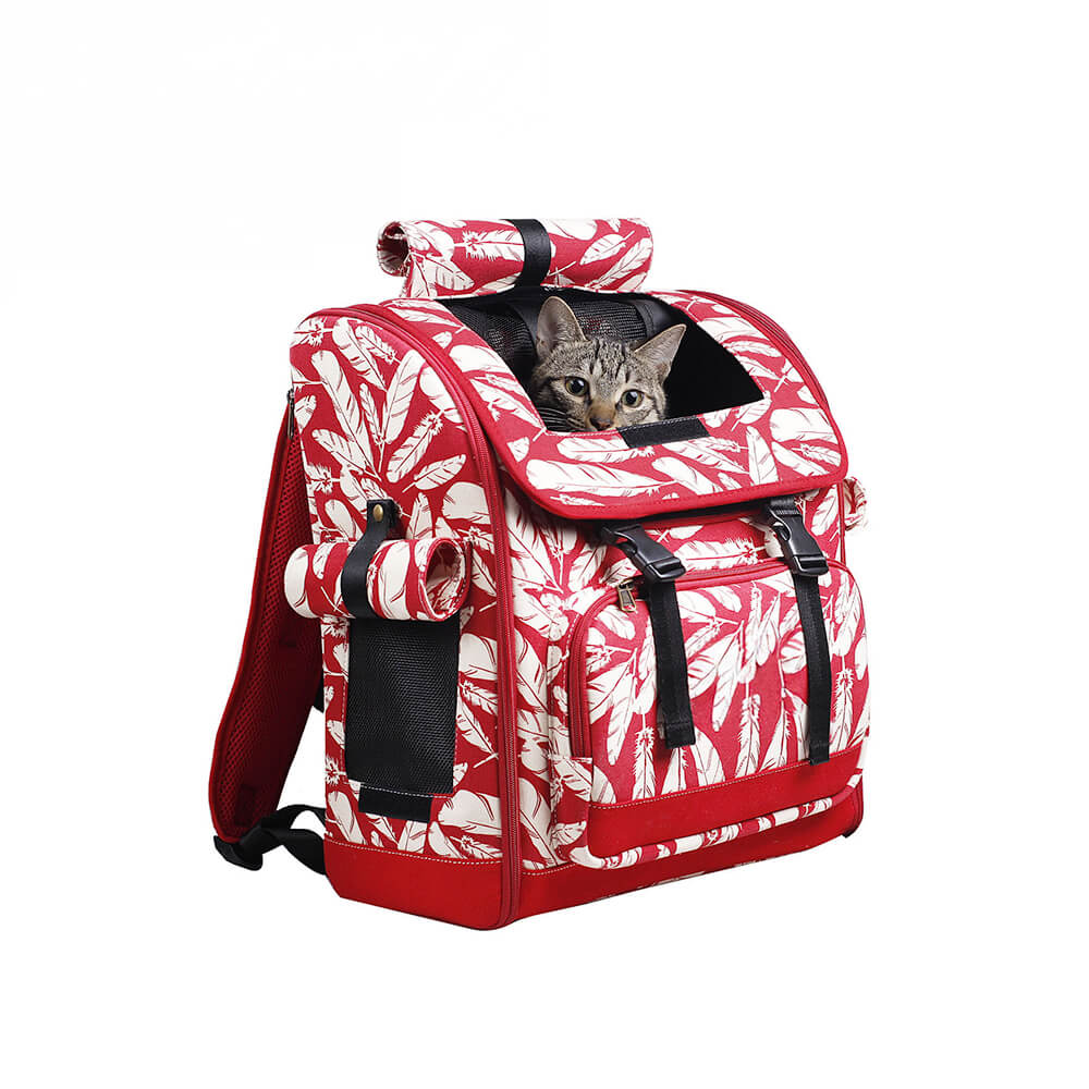 Trendiger Hawaiianischer Druck Tragbarer und Bequemer Haustier Reise Katzenrucksack