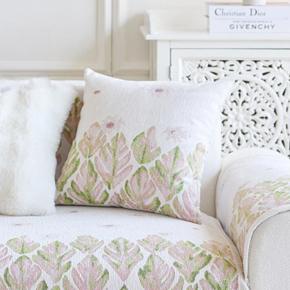 Chenille Romantisches Botanisches Design Bequemer Couchbezug