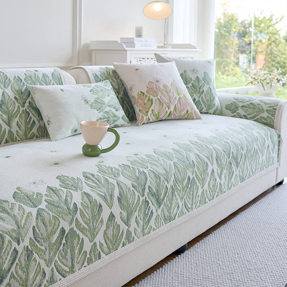 Chenille Romantisches Botanisches Design Bequemer Couchbezug