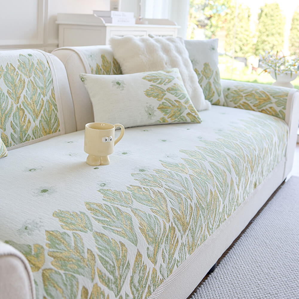 Chenille Romantisches Botanisches Design Bequemer Couchbezug