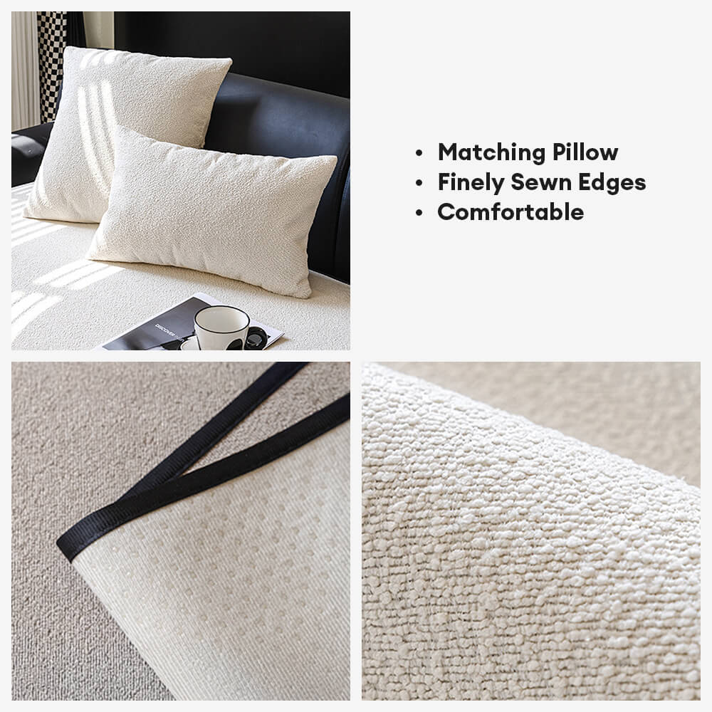 Wasserabweisender Teddyfleece Outdoor Sofaüberwurf mit rutschfester Rückseite – gerade Ausführung