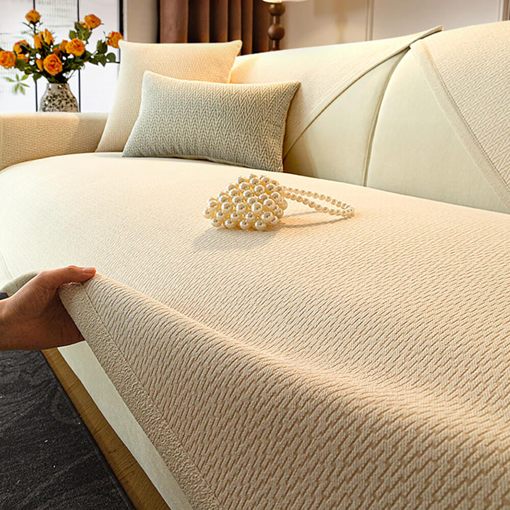 Chenille Minimalistische Anti-Rutsch-Stoff mit katzenkratzfestem Design Sofaüberzug