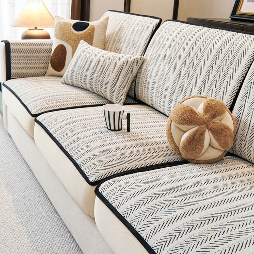 Klassischer Retro Stretch Chenille Sofaüberwurf – Voller Schutz mit elegantem Design