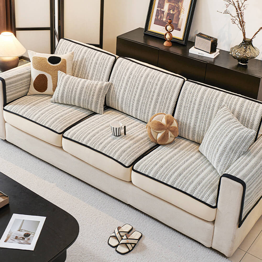 Klassischer Retro Stretch Chenille Sofaüberwurf – Voller Schutz mit elegantem Design