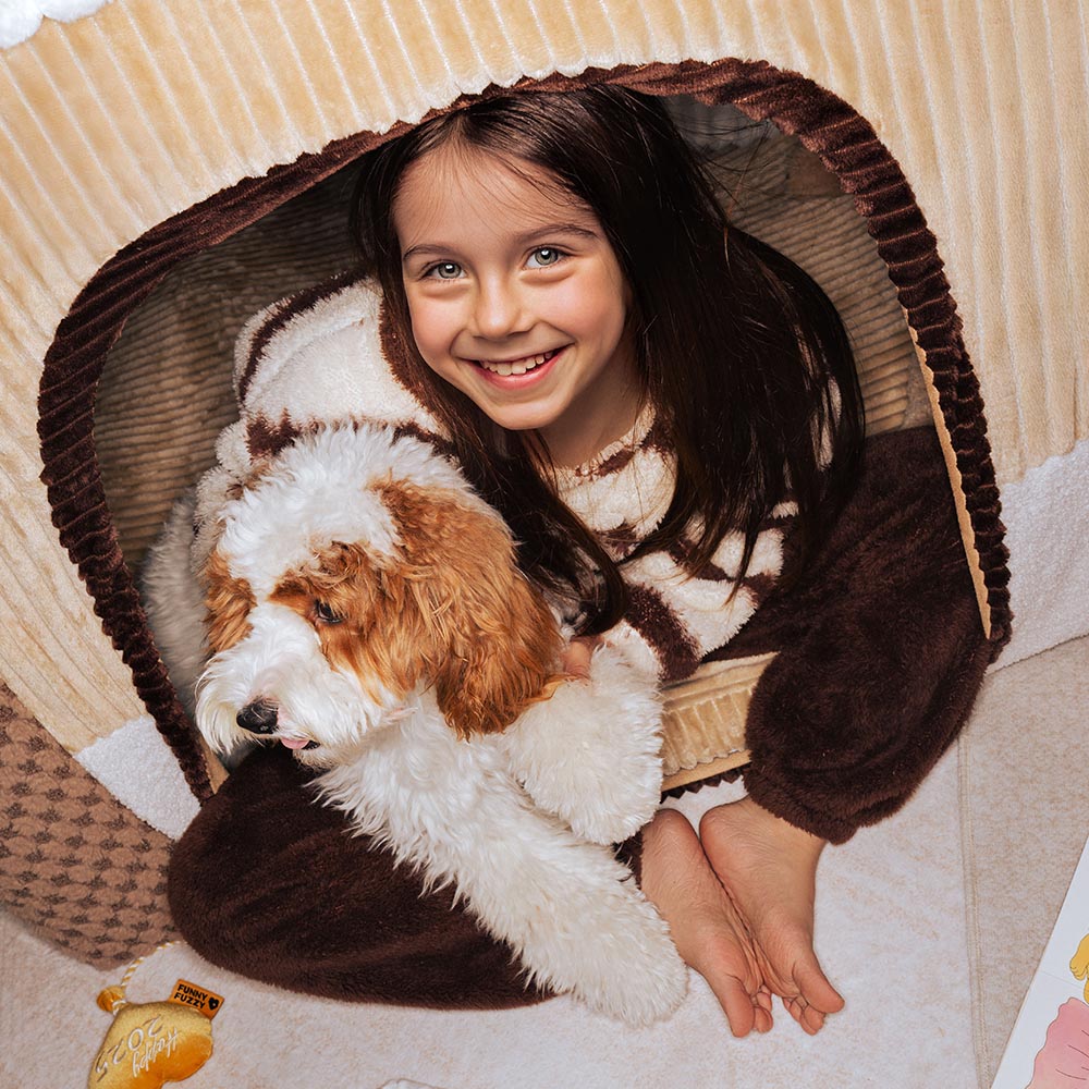 FUNNYFUZZY Gemütliches Orthopädisches Indoor-Spielzelt Hundezeltbett - Märchenhaftes Traumland