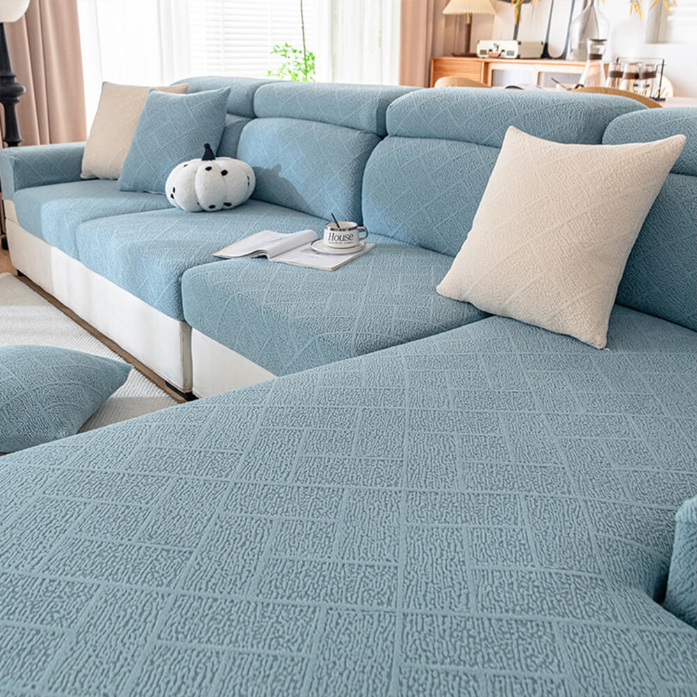 Diamant Jacquard Plüsch Vollüberzug Stretch Sofabezug