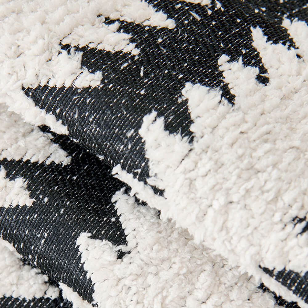 Moderner Chevron-Streifen Chenille Sofaüberwurf mit wellenförmigen Rändern