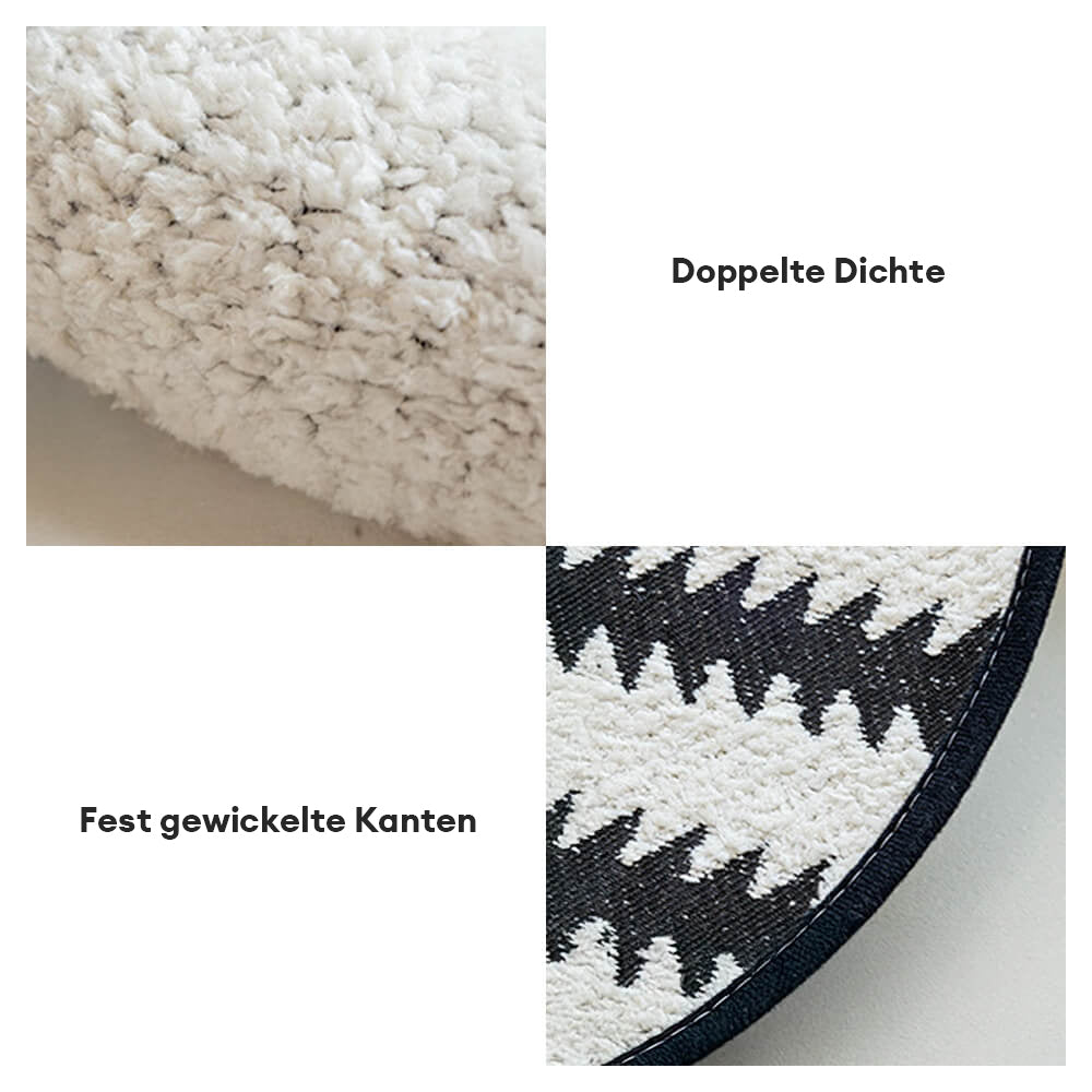 Moderner Chevron-Streifen Chenille Sofaüberwurf mit wellenförmigen Rändern