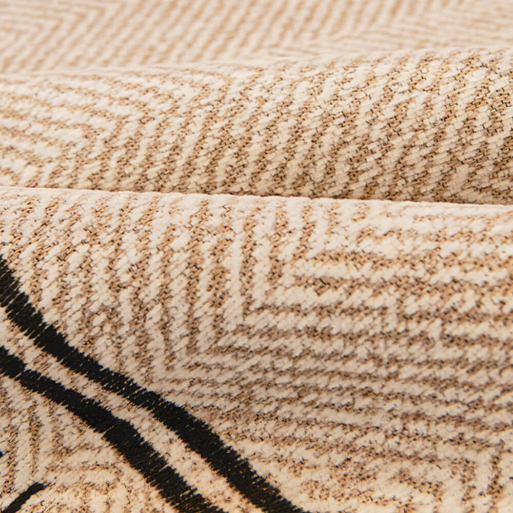 Rutschfeste Fischgrät-Chenille-Sofabezug mit welligen Kanten