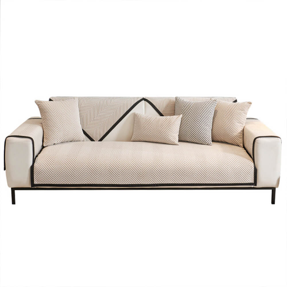 Zweifarbige Gewebte Fischgrät-Haustextil Hautfreundliche Polarfleece-Sofabezug