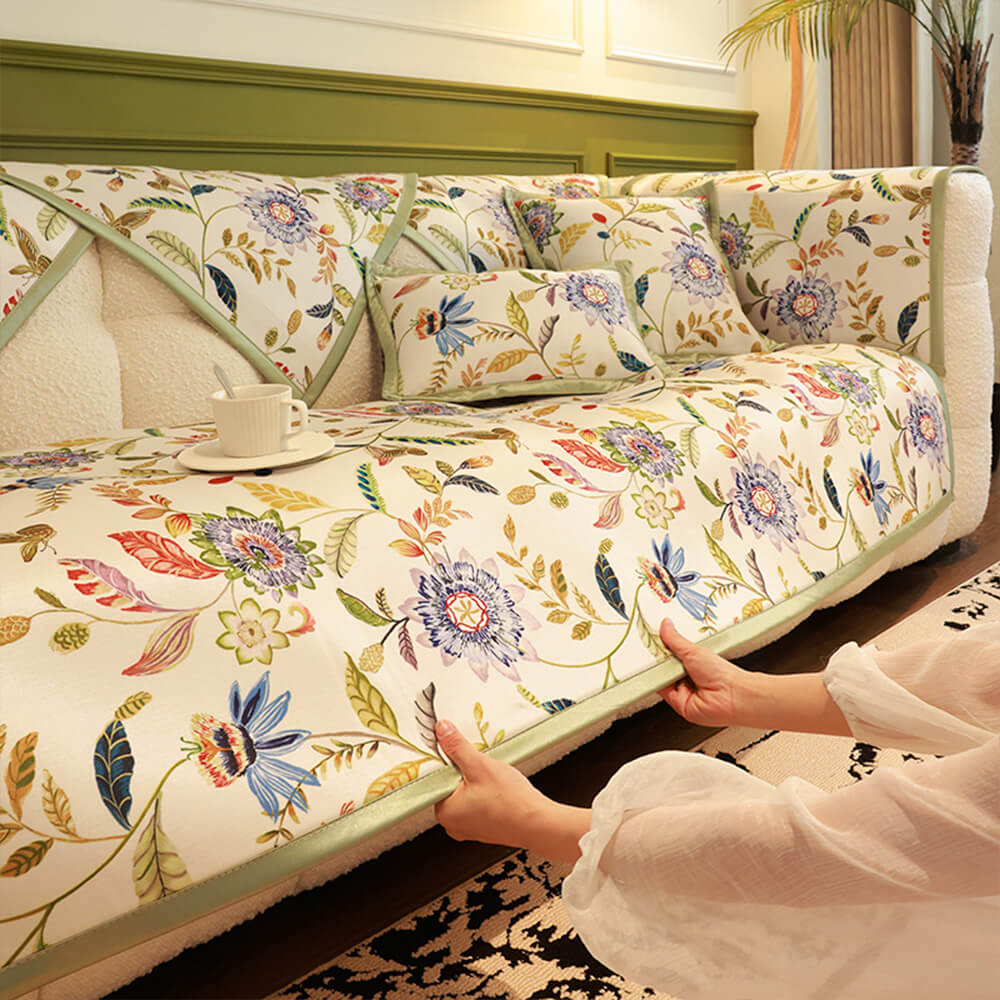 Alljahreskühlung Pastoral Floral Sofaüberwurf