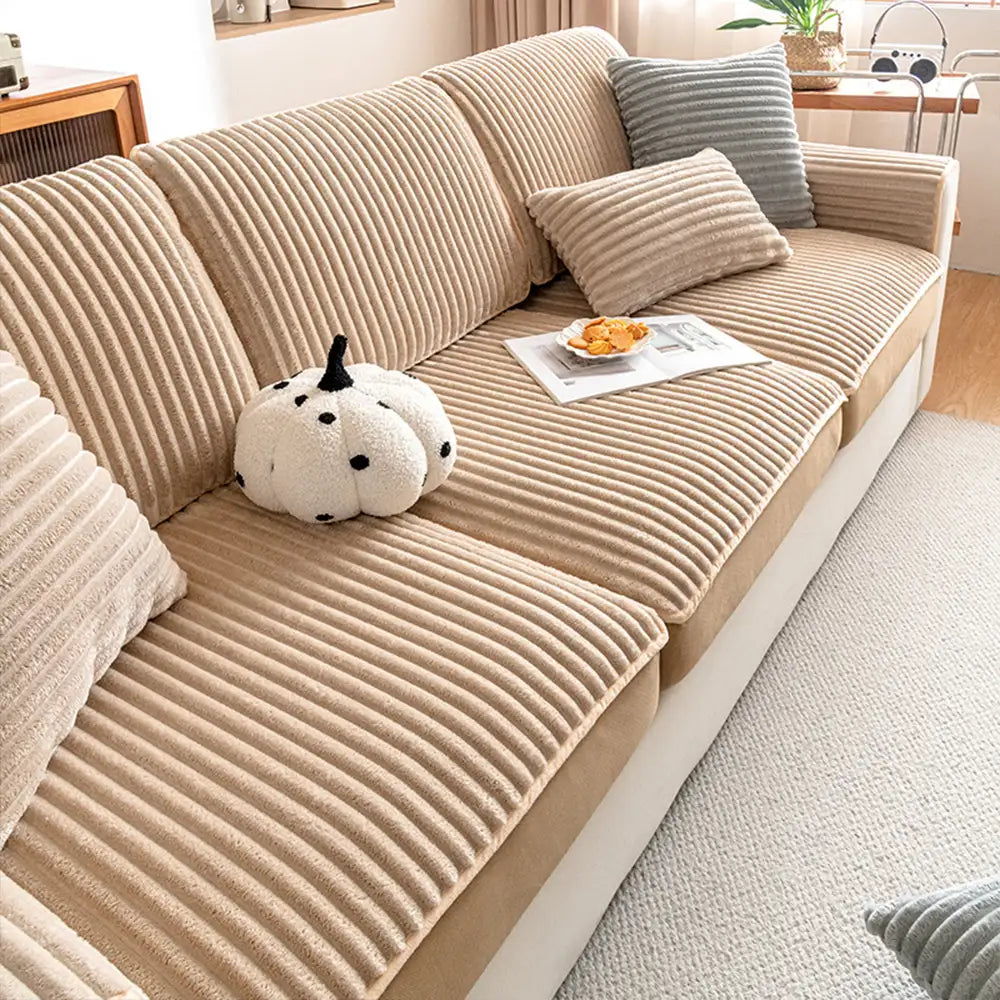 Fashion Gerade Plüsch Bequeme Sofa Schützende Dehnungs Magische Couchbezug