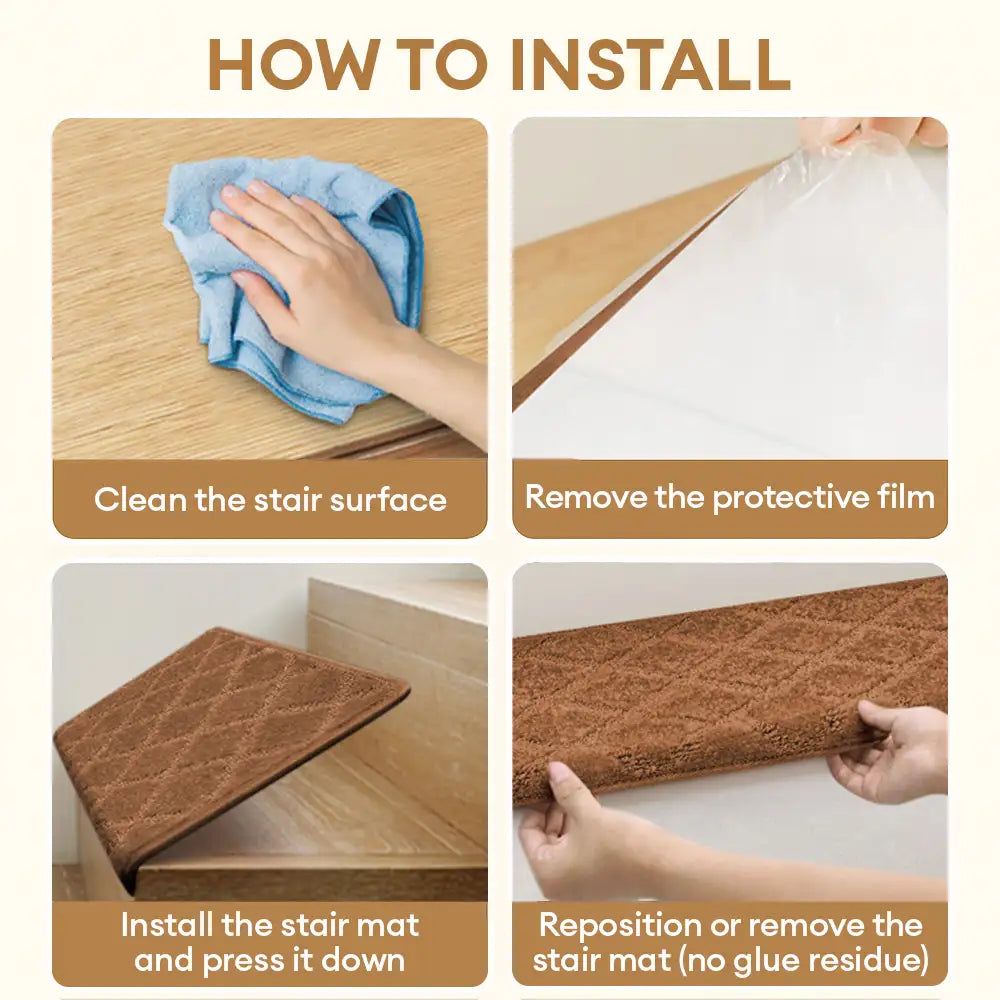 Faux Sisal Diamant Verschleißfester Treppenschutz Bullnose Rutschfeste Treppenstufen