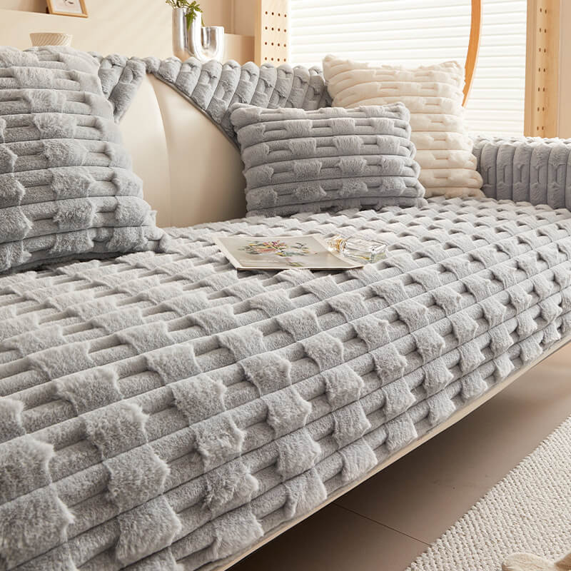 Flauschiger Gestreifter Möbelschutz für Sofas