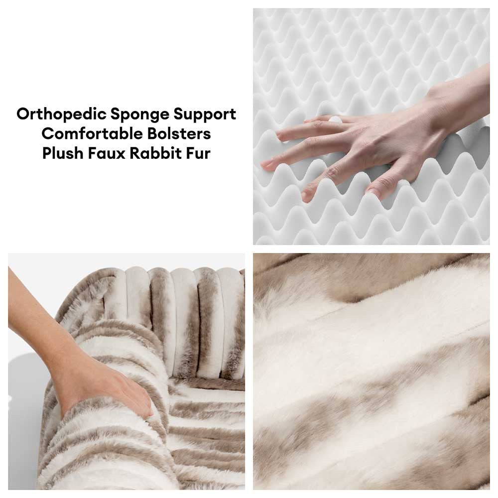 Fluffy Gestreiftes Orthopädisches Hundebett - Luxus Komfort