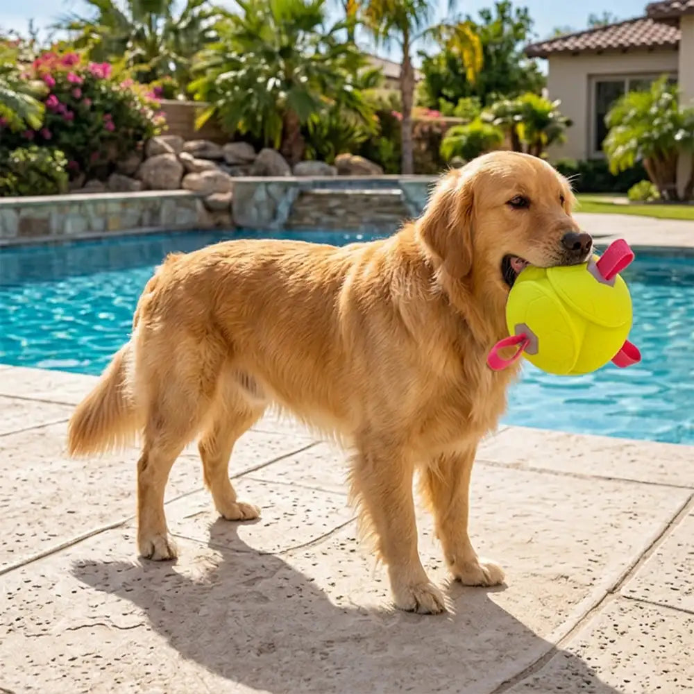 Fußball-Schwimmspielzeug für Hunde mit Riemen