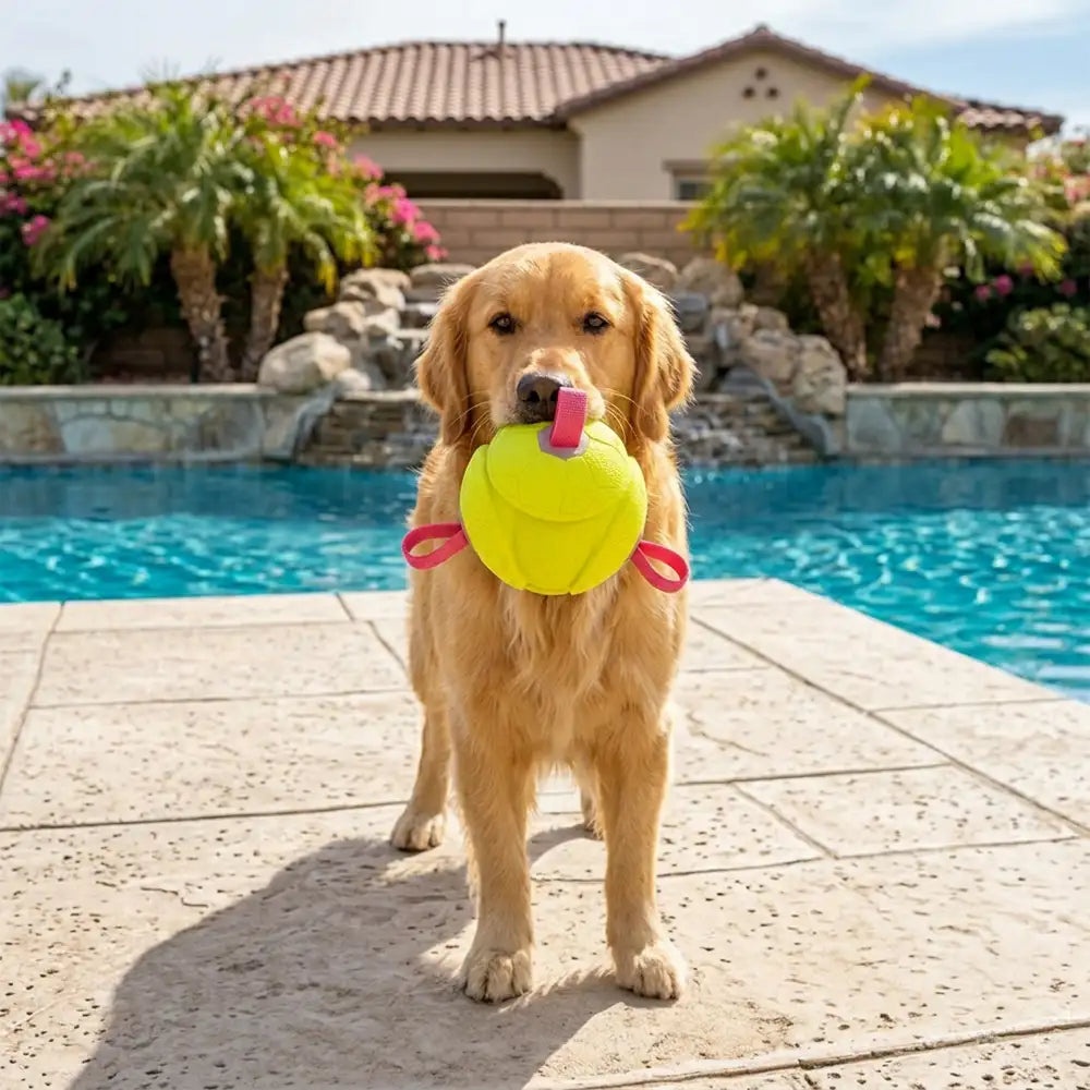 Fußball-Schwimmspielzeug für Hunde mit Riemen