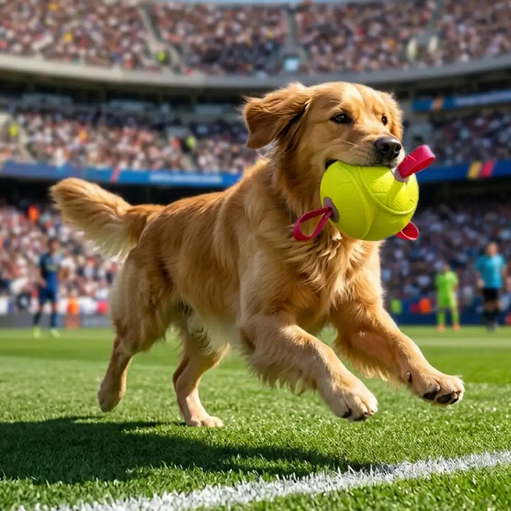 Fußball-Schwimmspielzeug für Hunde mit Riemen