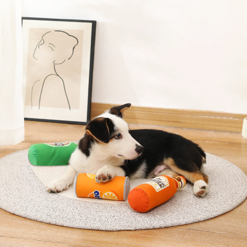 Lustiges Süßes Plüsch-Quietschspielzeug Bier und Getränke Kauspielzeug für Hunde
