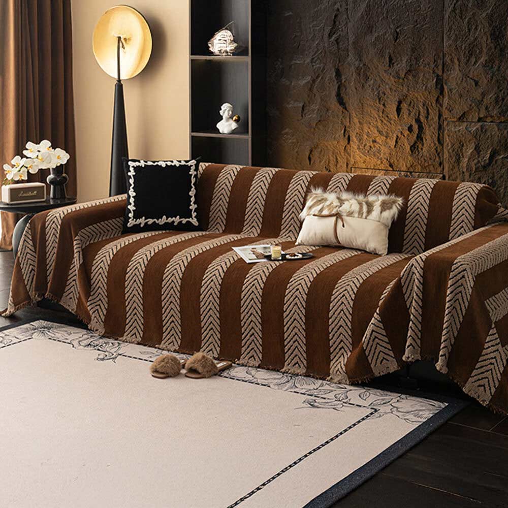 Heringbone Chenille langlebiger Wurfsofa-Bezug mit nahtloser Musterstickerei