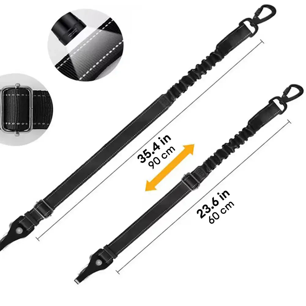 3 in 1 Hundesitzgurt mit Bungee und 360° verriegelbarem Schnallen- und Hakenverschluss