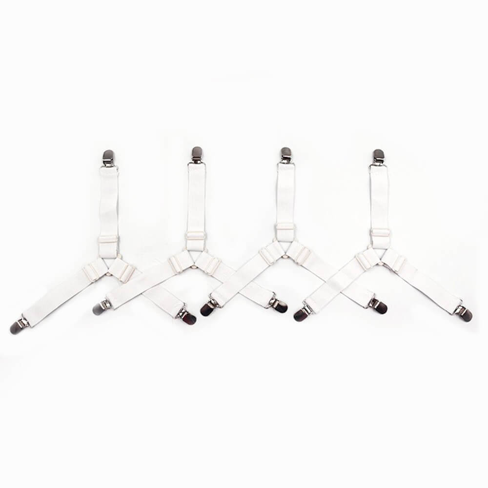 Verstellbare rutschfeste elastische Bettlakenriemen mit Metallclips