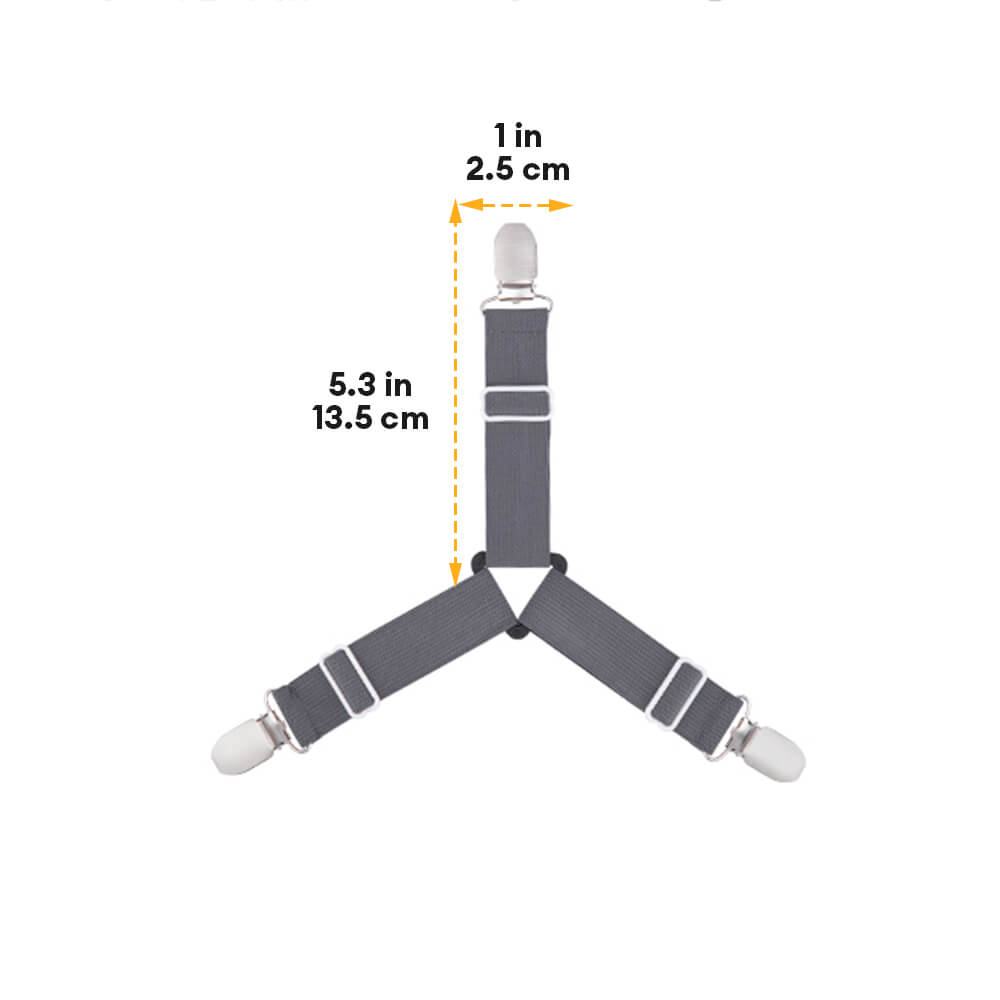 Verstellbare rutschfeste elastische Bettlakenriemen mit Metallclips