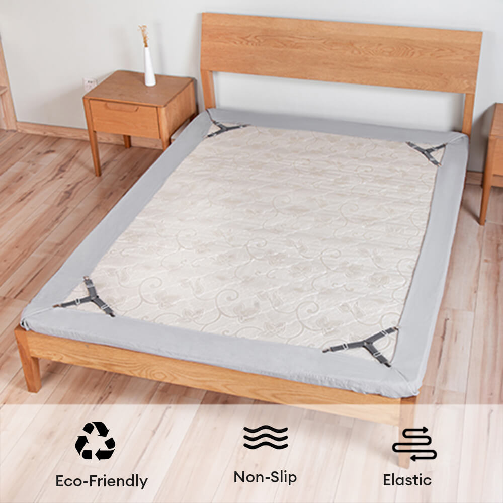 Verstellbare rutschfeste elastische Bettlakenriemen mit Metallclips