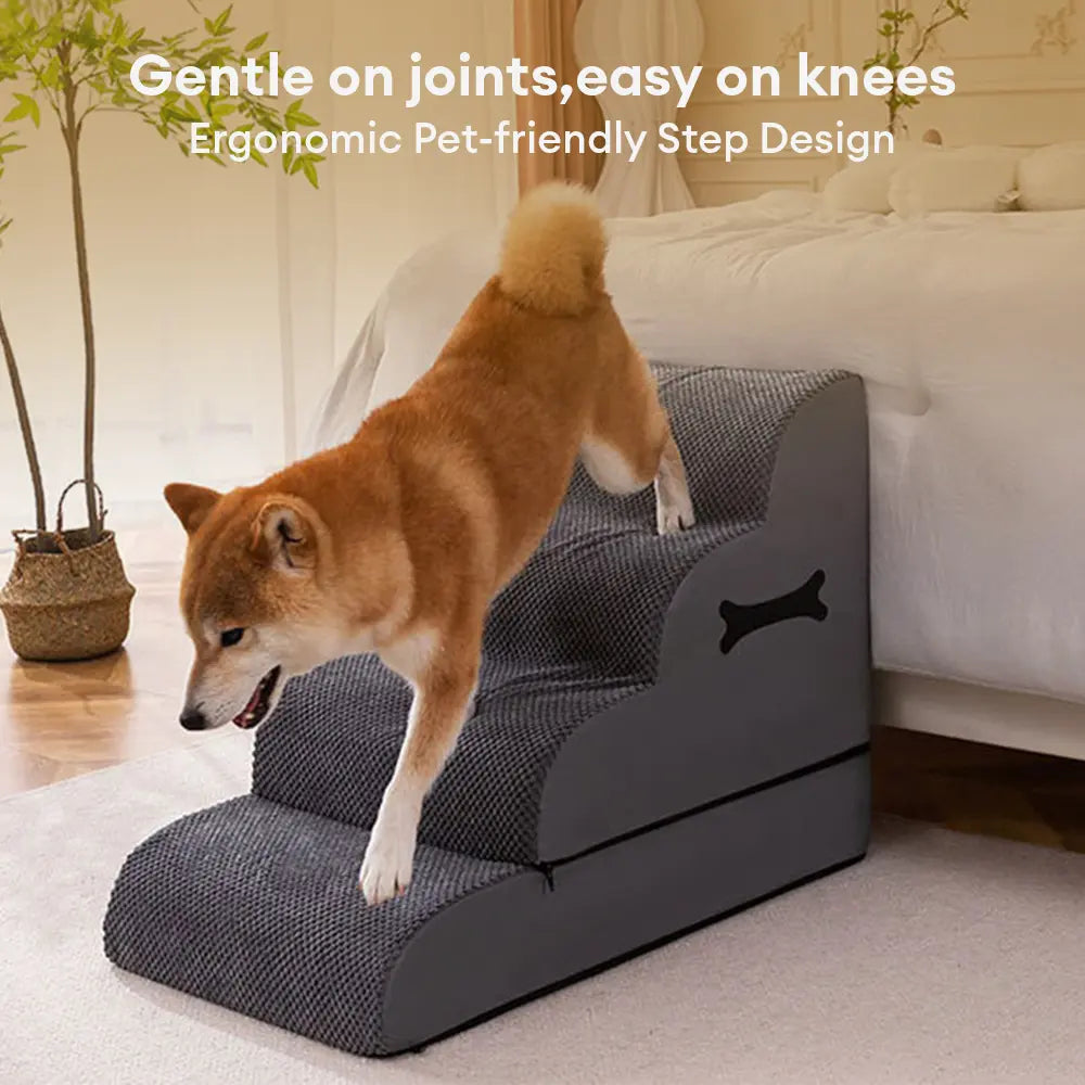 Verstellbare Hundetreppe mit rutschfester Rampe