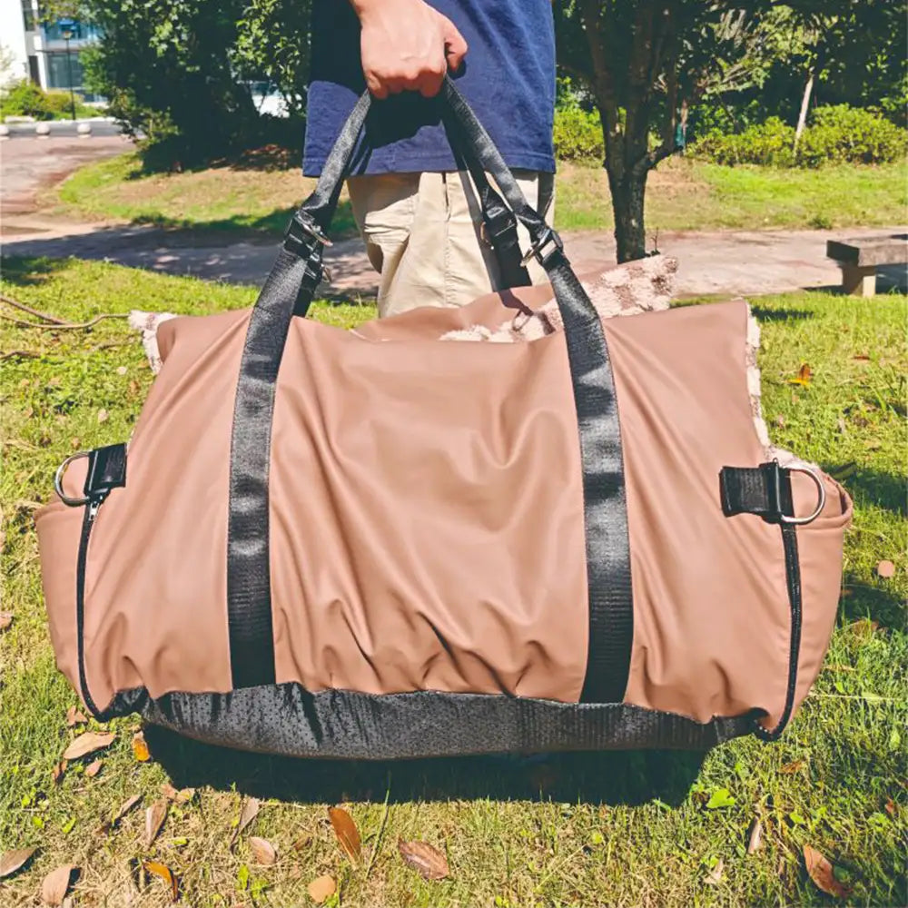 Schachbrett Kunstleder Sicherheits-Mittelkonsole Haustier Auto-Sitz und Träger 2-in-1