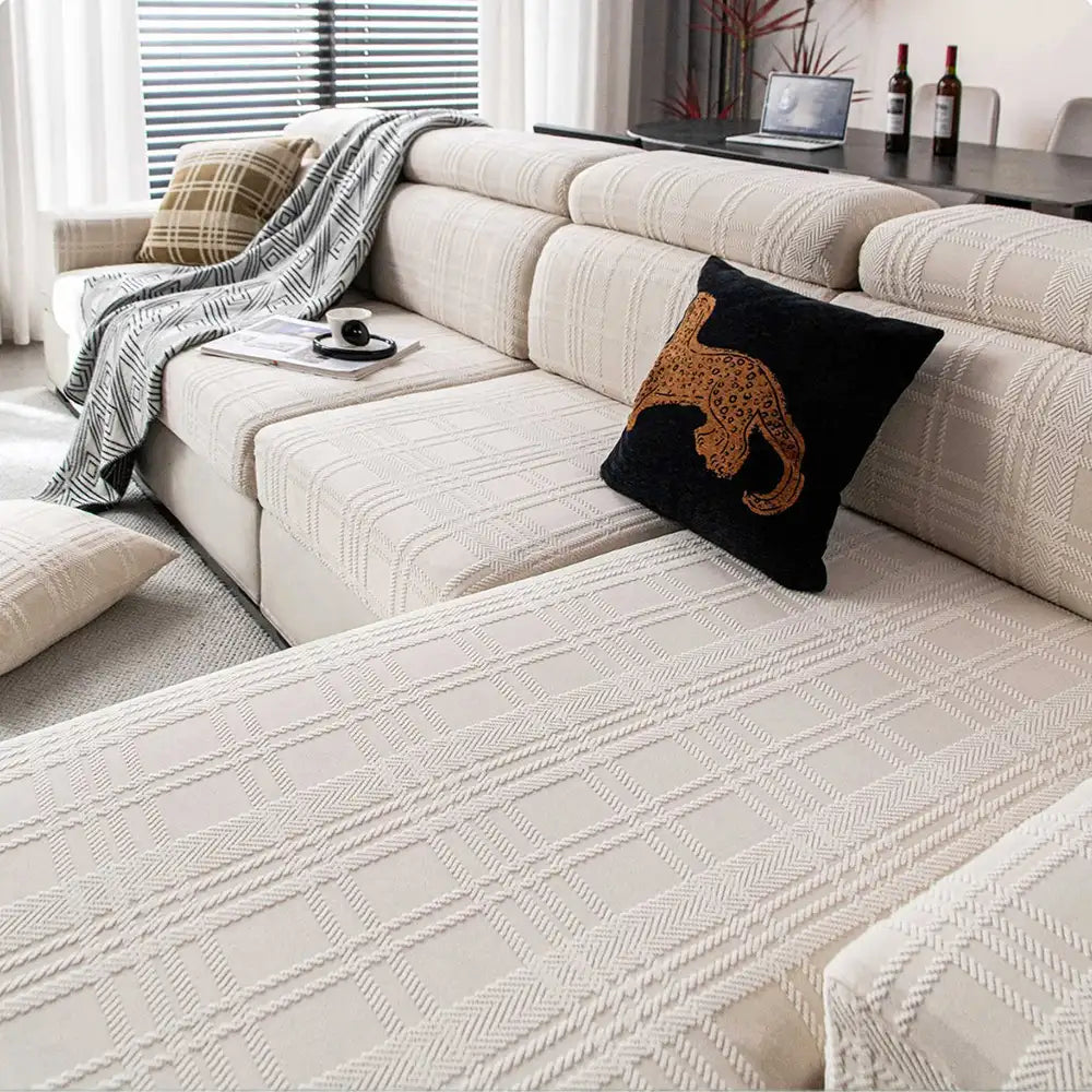 Karierter Stretch Universal Vollständig Passender Anti-Kratz Sofa-Bezug - Geeignet für Alle Jahreszeiten