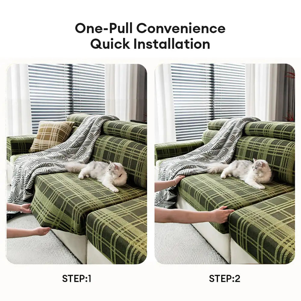 Karierter Stretch Universal Vollständig Passender Anti-Kratz Sofa-Bezug - Geeignet für Alle Jahreszeiten