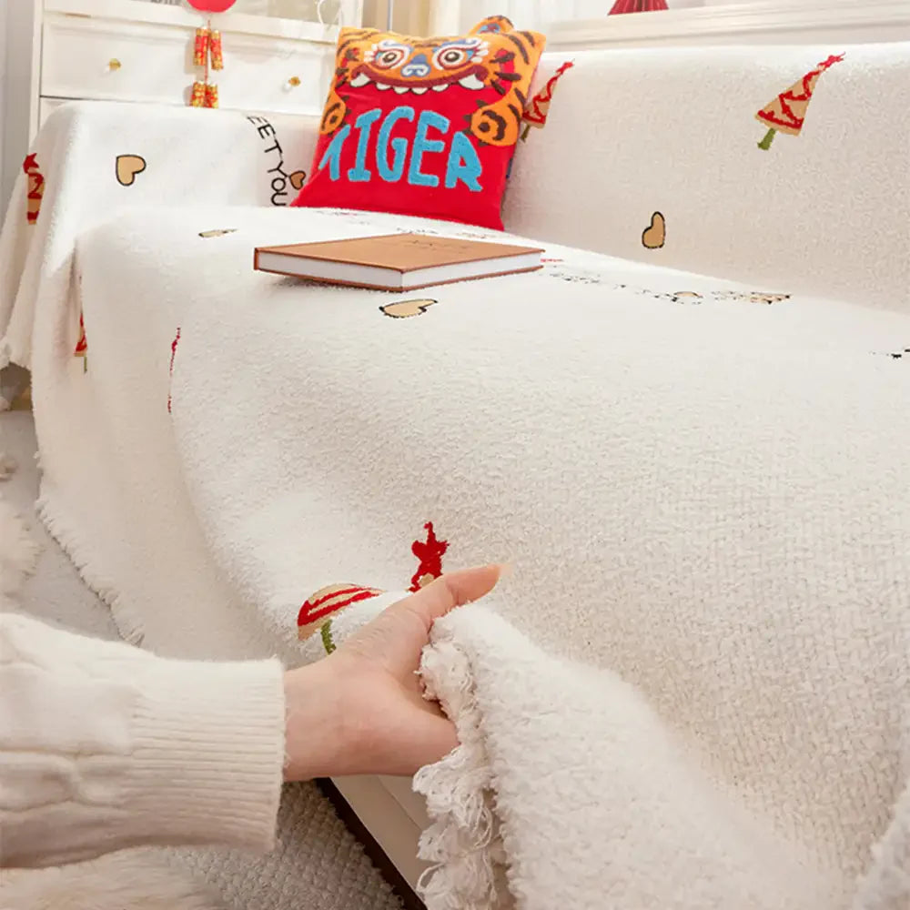 Weihnachtsbaum Schick Dickes Plüsch Sofa Decke Couchbezug