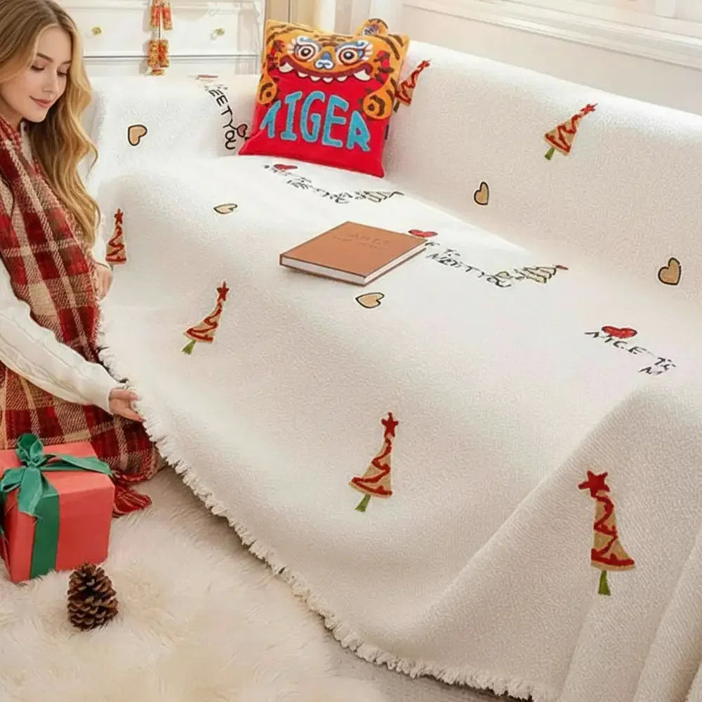 Weihnachtsbaum Schick Dickes Plüsch Sofa Decke Couchbezug