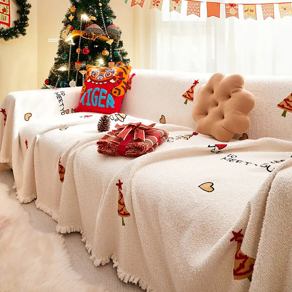 Weihnachtsbaum Schick Dickes Plüsch Sofa Decke Couchbezug