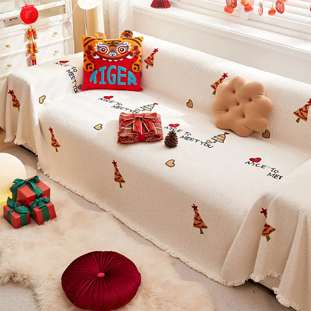 Weihnachtsbaum Schick Dickes Plüsch Sofa Decke Couchbezug