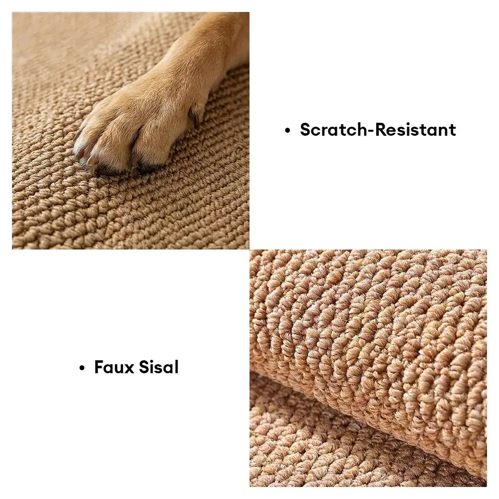 Klassische Faux-Sisal verstärkte Kratzmatte für Katzen, kratzfest, rutschfester Teppich