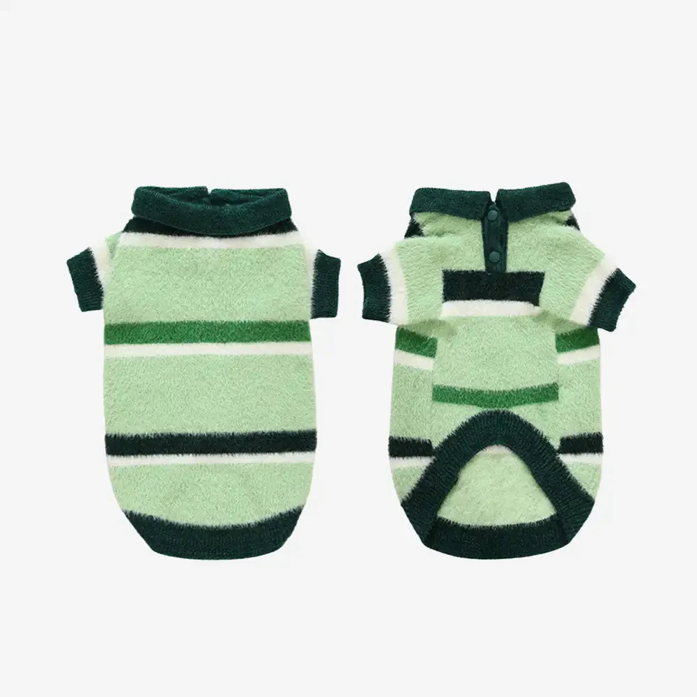 Farbblockierte gestreifte gefälschte Nerz-Fell-Warm-Dackel-Hundepullover geeignet für Welpen