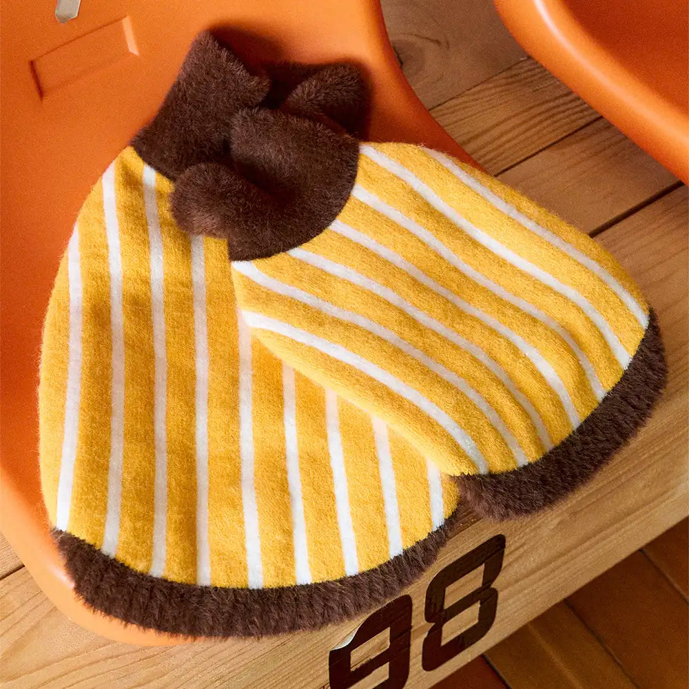 Farbblockiertes gestreiftes Dackel-Polo-Kragen-Hundepullover