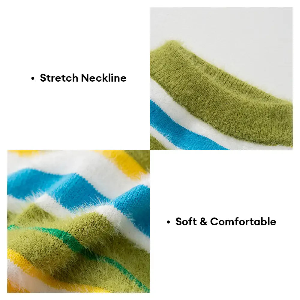 Farbblockiertes gestreiftes Hundepullover - Geeignet für große Hunde