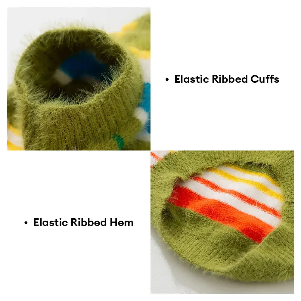 Farbblockiertes gestreiftes Hundepullover - Geeignet für große Hunde