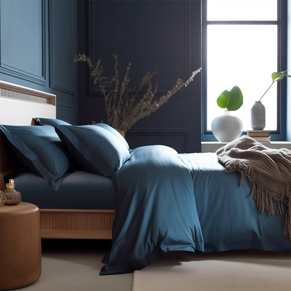 Bequemes Luxus-Satin 100% Bambus Bettbezug und Bettlaken Set