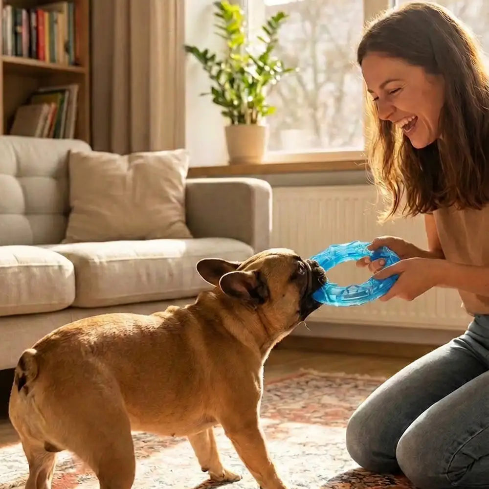 Kühlende Eis am Stiel mit Wasser füllbares Hundekauspielzeug